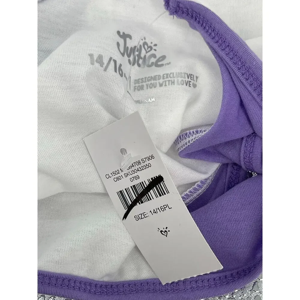 NWT Justice Active Choose Happy Graphic Tank Top Youth Girls Size 14-16